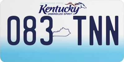 KY license plate 083TNN