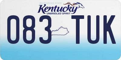 KY license plate 083TUK