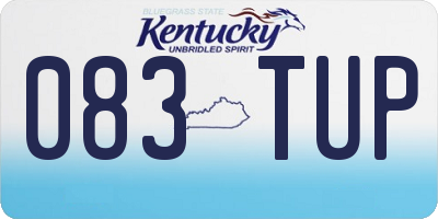 KY license plate 083TUP