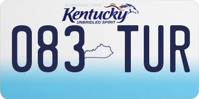 KY license plate 083TUR