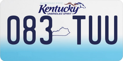KY license plate 083TUU