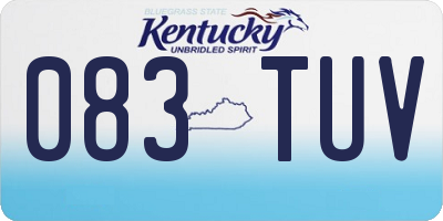 KY license plate 083TUV
