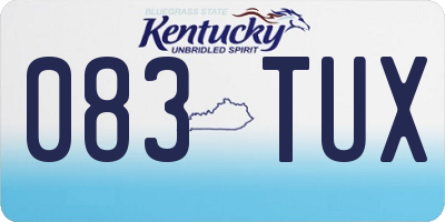KY license plate 083TUX