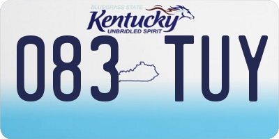 KY license plate 083TUY