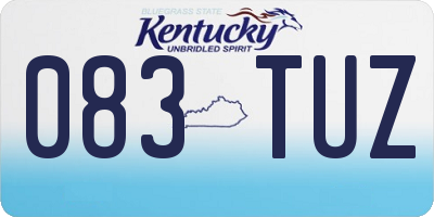 KY license plate 083TUZ