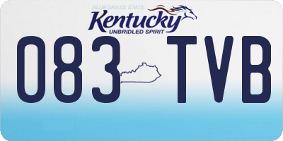 KY license plate 083TVB
