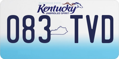 KY license plate 083TVD