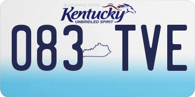 KY license plate 083TVE