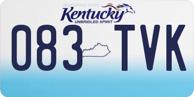 KY license plate 083TVK