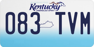 KY license plate 083TVM