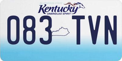 KY license plate 083TVN