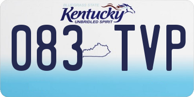 KY license plate 083TVP