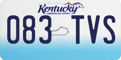 KY license plate 083TVS