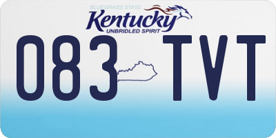 KY license plate 083TVT