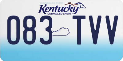 KY license plate 083TVV