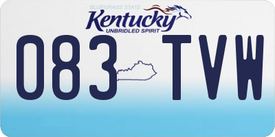 KY license plate 083TVW