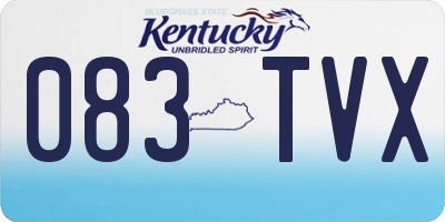 KY license plate 083TVX