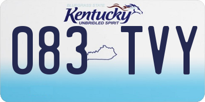KY license plate 083TVY