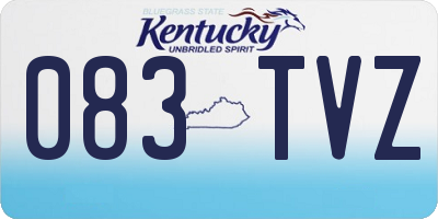 KY license plate 083TVZ