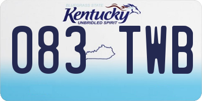 KY license plate 083TWB