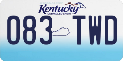 KY license plate 083TWD