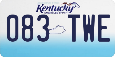 KY license plate 083TWE