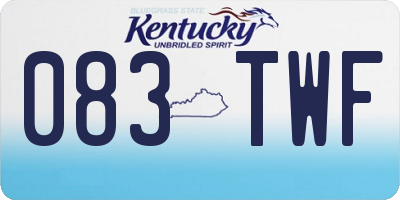 KY license plate 083TWF