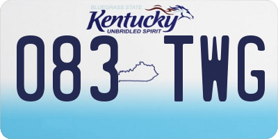 KY license plate 083TWG