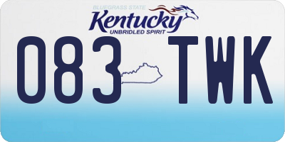KY license plate 083TWK