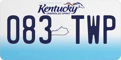 KY license plate 083TWP