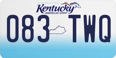 KY license plate 083TWQ