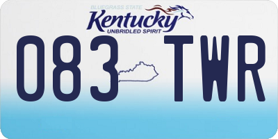 KY license plate 083TWR