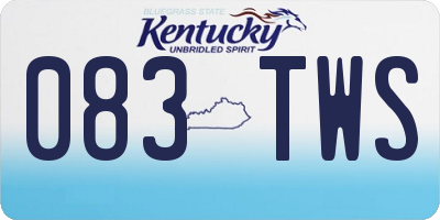 KY license plate 083TWS