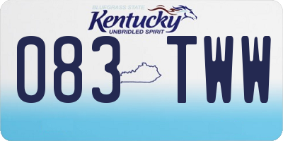 KY license plate 083TWW