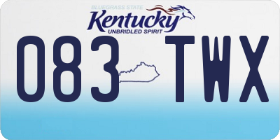 KY license plate 083TWX