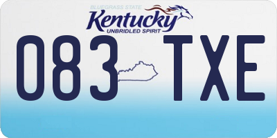 KY license plate 083TXE