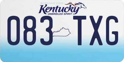 KY license plate 083TXG