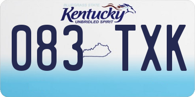 KY license plate 083TXK