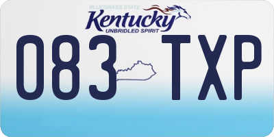 KY license plate 083TXP