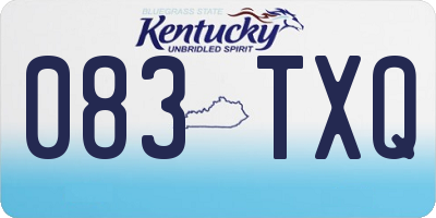 KY license plate 083TXQ