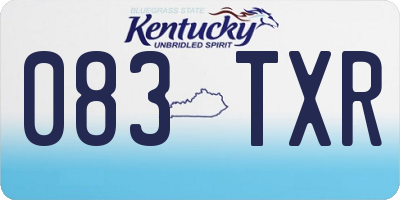 KY license plate 083TXR
