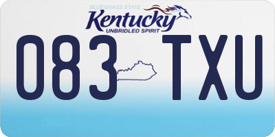 KY license plate 083TXU