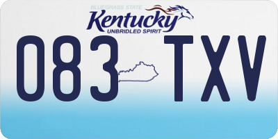 KY license plate 083TXV