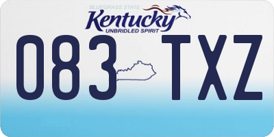 KY license plate 083TXZ