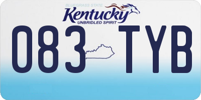 KY license plate 083TYB