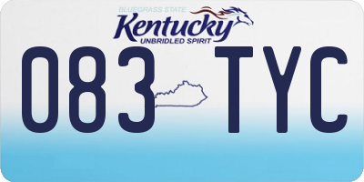 KY license plate 083TYC