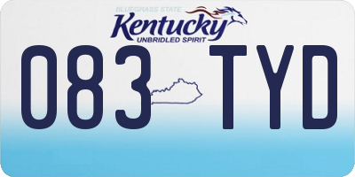 KY license plate 083TYD