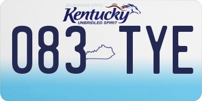 KY license plate 083TYE