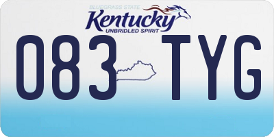 KY license plate 083TYG