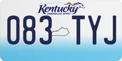 KY license plate 083TYJ
